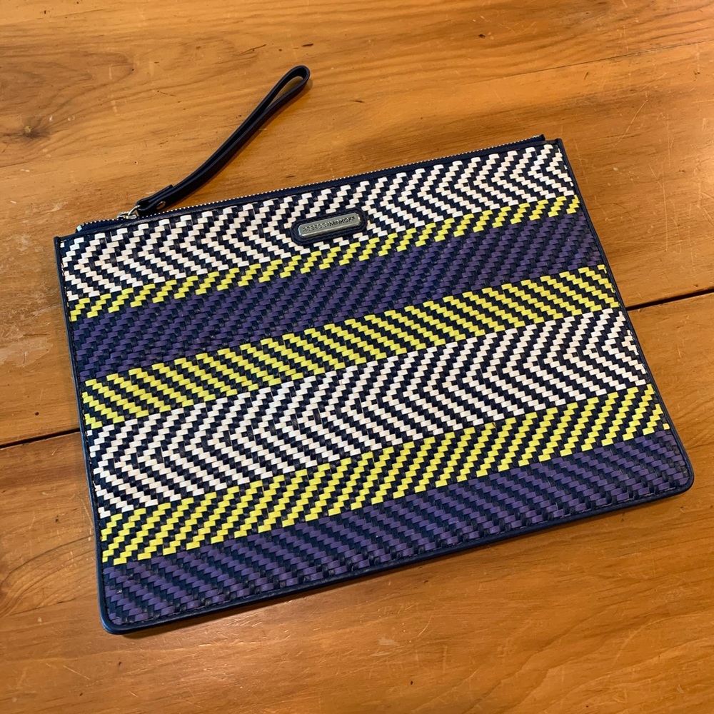 Rebecca Minkoff Blue Woven Leather Clutch